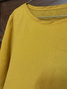 Mustard Yellow Short Sleeve Tunic Top