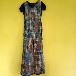 Plaid Button-Up double layer Kurta