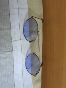 Gold Frame Blue Lens Sunglasses