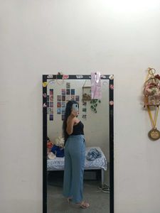 Stylish Light Blue High-Waisted Pants