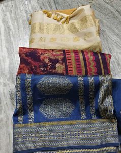 Assorted Indian Saris - Combo Of 3