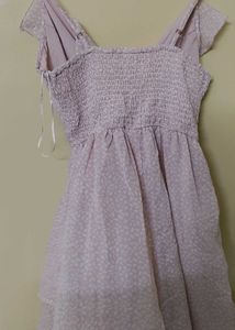 Light Pink Floral Smocked Dress