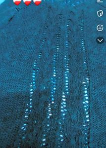 Green Blue mix color Cable Knit Sweater