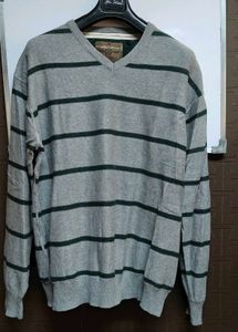 Men's Striped V-Neck Sweater