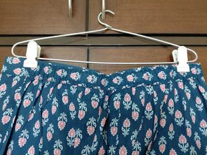 Printed Teal Straight pants