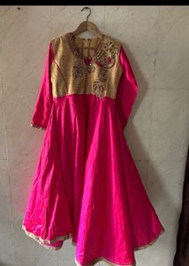 Elegant Navy Blue Kurta and pink gown