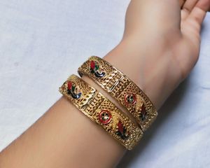 Meenakari Peacock Bangles - Gold Plated Filigree Bangles - Gift For Women - Wedding Bangles - Indian Gold Bangles - Handmade Jaipuri Bangles