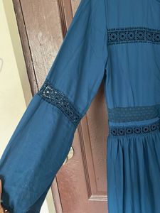 Elegant blue Ethnic Gown with Lace