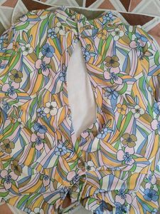 Retro Floral Print Top