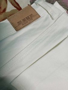 Stylish White Moto Jeans