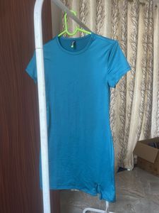 Teal Blue hot T-Shirt Dress