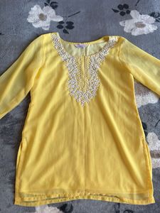 Yellow Embroidered Kurta