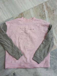 Pink & Grey Colorblock Sweatshirt
