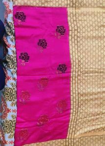 Vibrant Pink Floral Saree