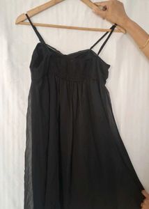 Black Spaghetti Strap Mini Dress