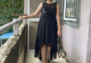 Chic Black Sequined Party Dress