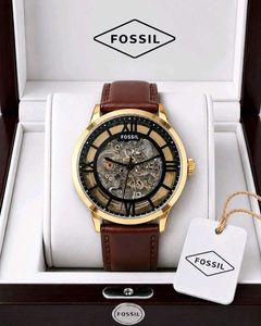 Fossil Automatic Watch - Gold Case Brown Leather