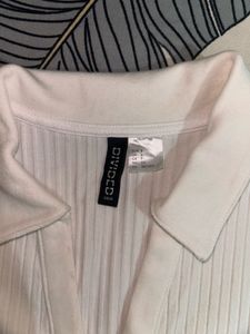 Ribbed White Polo Dress