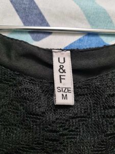 U&amp;F Black Fit &amp; Flare Party Dress