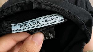 Authentic Prada Black Nylon Beret Hat