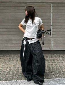 y2k Vintage baggy Striped Wide-Leg