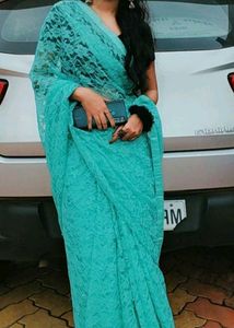 Stunning Teal Lace Saree
