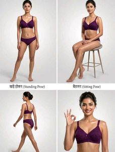Purple Embroidered Bra