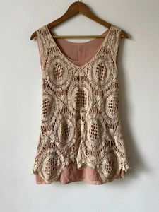 Boho Crochet V-Neck Tank Top