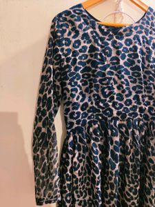 Animal Print Long Sleeve Dress