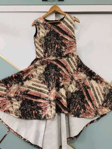 Abstract Print Sleeveless Dress