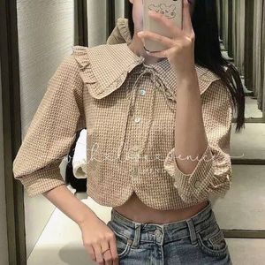 Chic Gingham Button-Up Blouse
