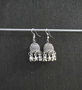 Oxidised Silver Jhumka Earrings
