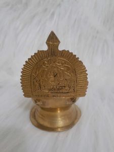 Vintage Brass Diya with Deity