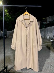 Beige wool winter overcoat