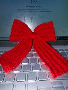 Handmade Knitted Red Bag Charm