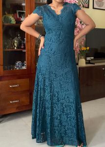 Elegant Blue Lace Dress