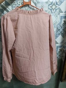 Chic Rosewood Ruffle Neck Tie-Up Top