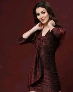 KASSUALLY Red Front Knot Bodycon Dress
