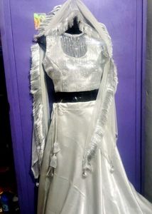 Silver Lehenga Choli Set