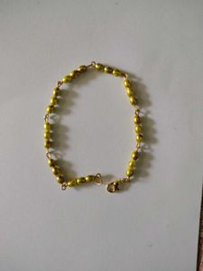 Elegant Gold Chain Bracelet with Red Beads