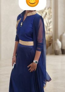 Royal Blue Embroidered Gown