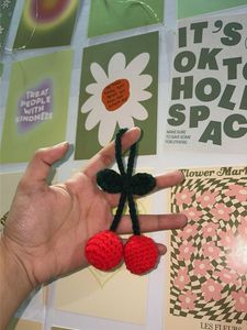 Crocheted Cherry Keychain❤️