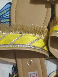 Indie Picks Yellow Fringe Sandals