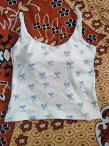Cute Bow Print Tank Top