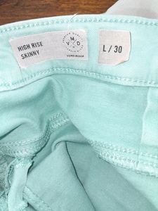 Sea Green Skinny Fit Denim Jeans (Women's)