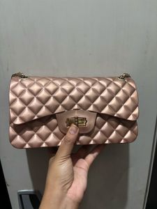 Rose Gold Party Wear Sling/hand Bag