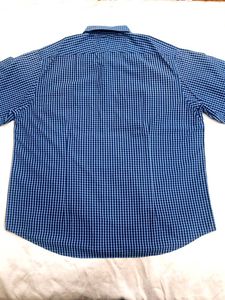 Men's Blue Checkered Button-Down Shirt