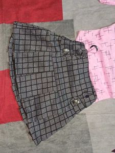 Cute Pink Bunny Top &amp; Skirt Set