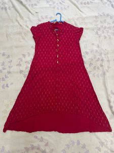 Elegant Pink Kurta with Golden Print