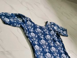 Beautiful Navy Blue Printed Kurta